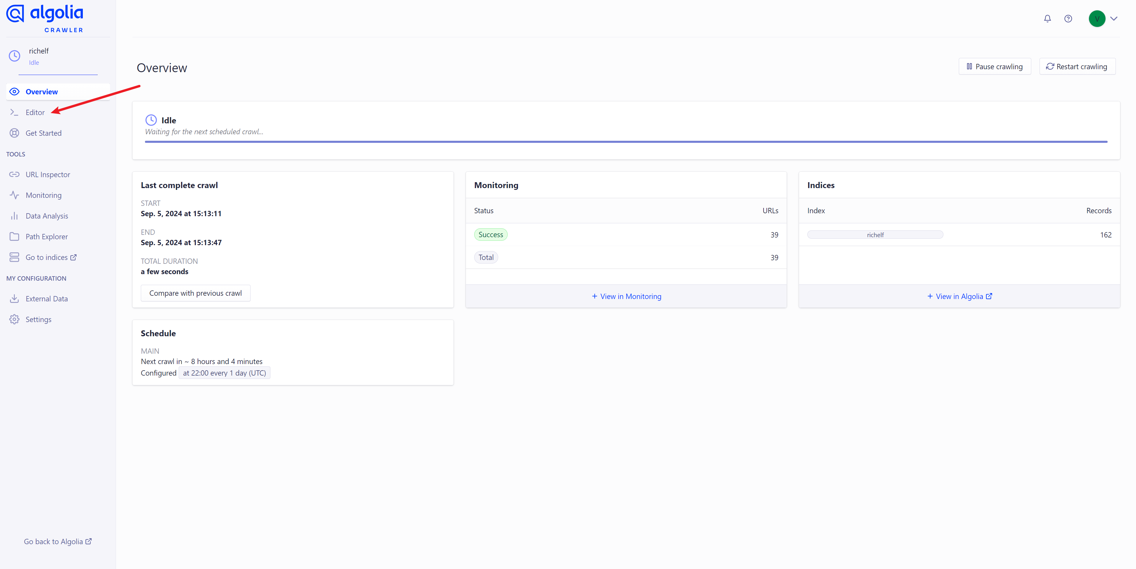 Crawler Dashboard